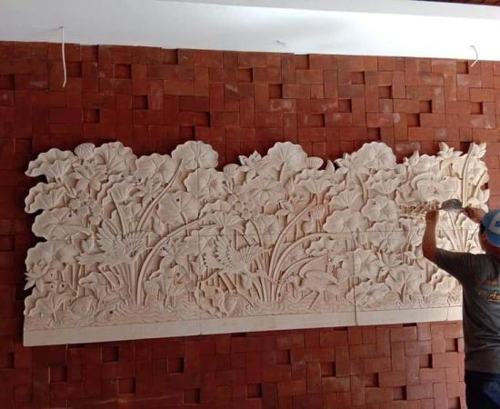 bali stone wall relief