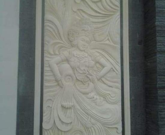 relief ornamen dinding rumah  desain  dewi tara