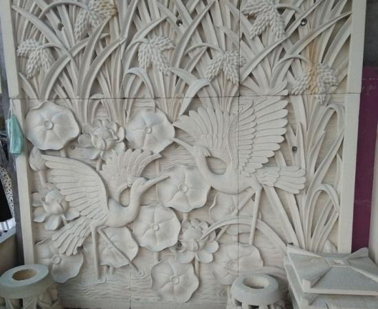 Relief Bali Motif Burung
