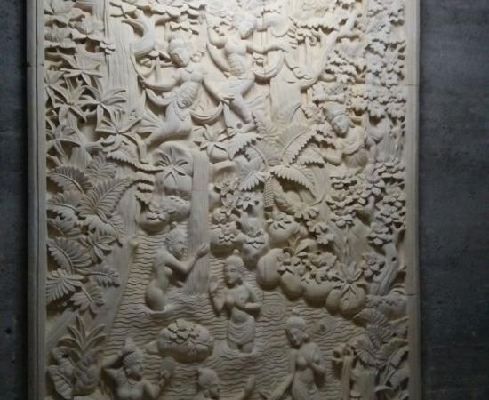 Relief Bali Ukiran Tembok Motif Dewa - Dewi