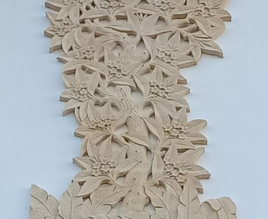 bali wall panel motif frangipani leaf