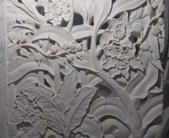 jual Relief Ukiran Batu Alam Desain Daun Monstenasi Daun Pisang Solusinya