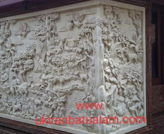 ornamen Relief  dinding  motif  binatang