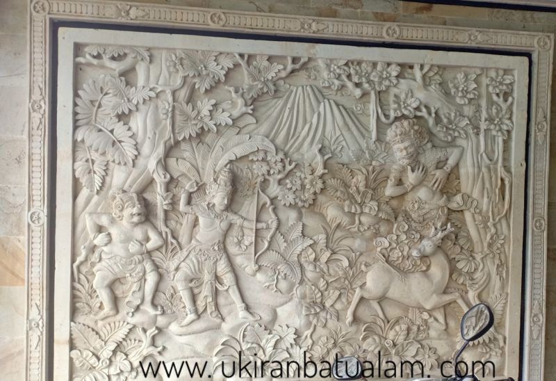 relief ornamen dinding rumah  desain  ramayana khas bali