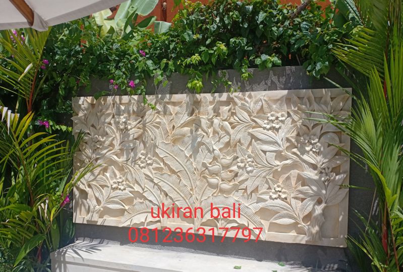 relief dinding taman motif alam